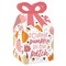Big Dot of Happiness Girl Little Pumpkin - Square Favor Gift Boxes - Fall Birthday Party or Baby Shower Bow Boxes - Set of 12